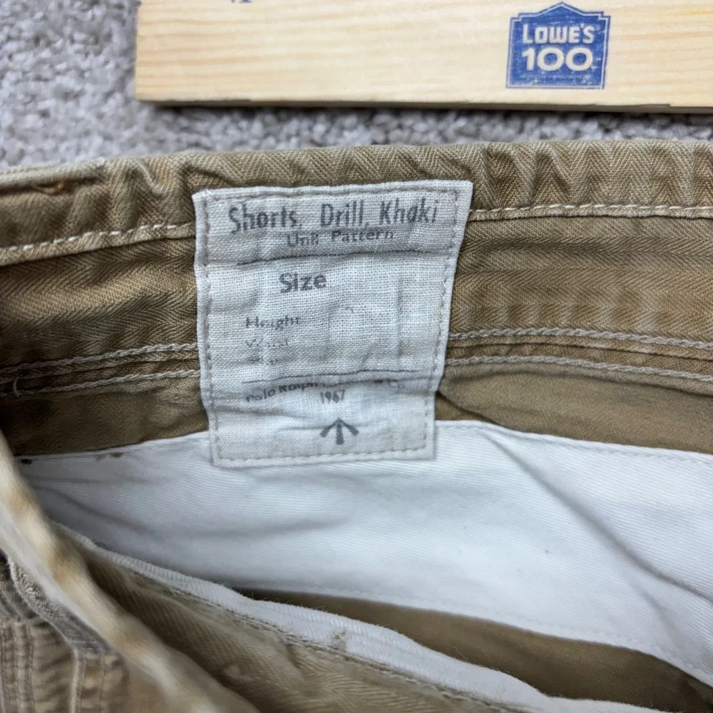 Polo Ralph Lauren Mens Drill Khaki GI Fit Military Carpenter Shorts 33 Brown